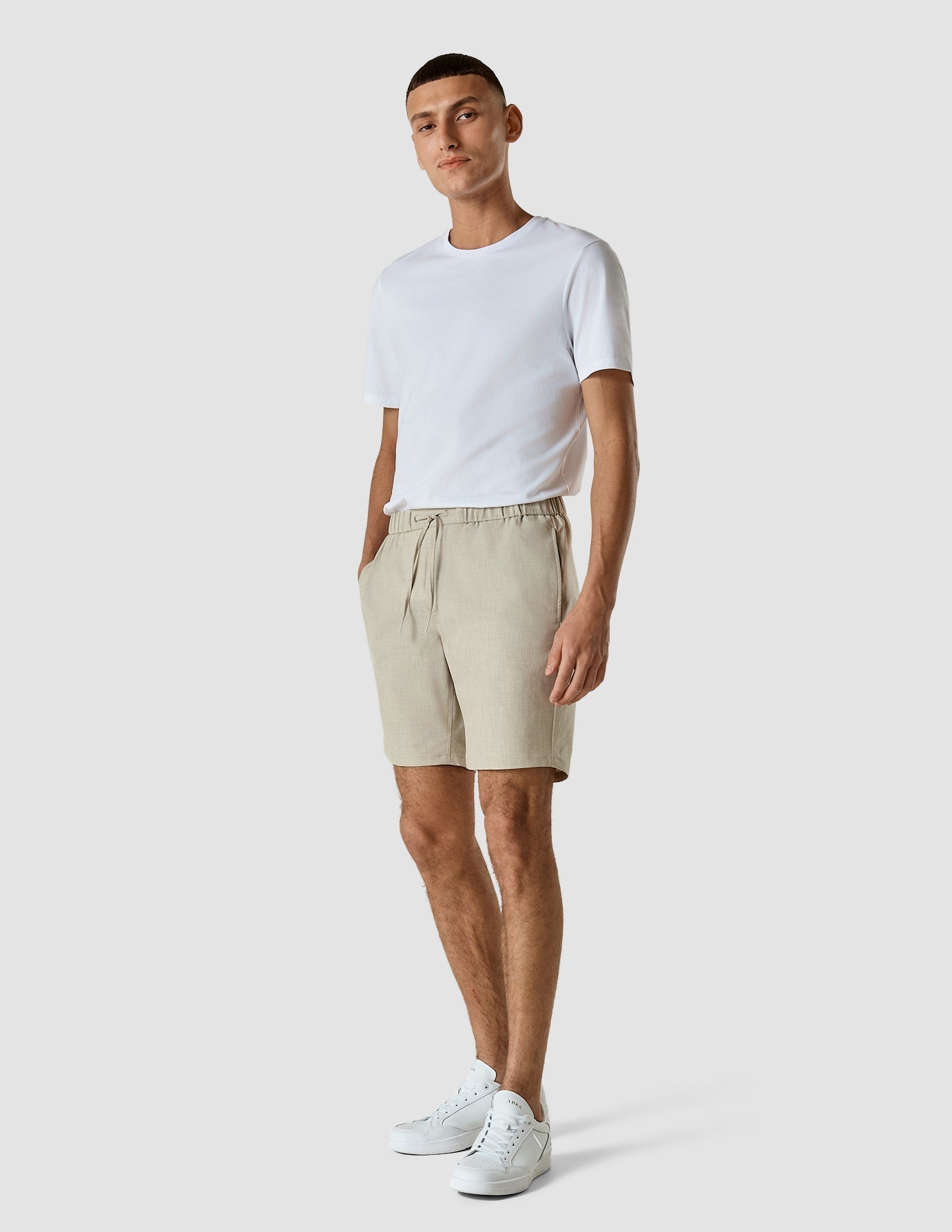 Tech Linen Elastic Shorts Sandshell